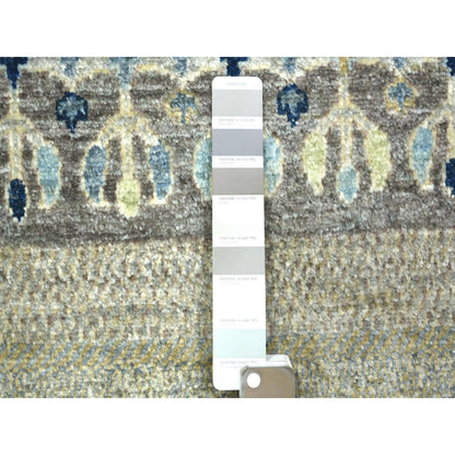 10'x13'8" Space Gray Afghan Kashkuli Soft Wool Hand Knotted Rug