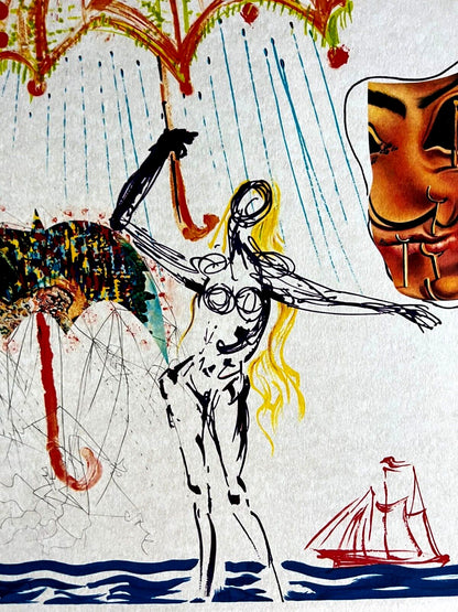 Salvador Dal Lithograph Coa Signed Numbered By Hand Pencil