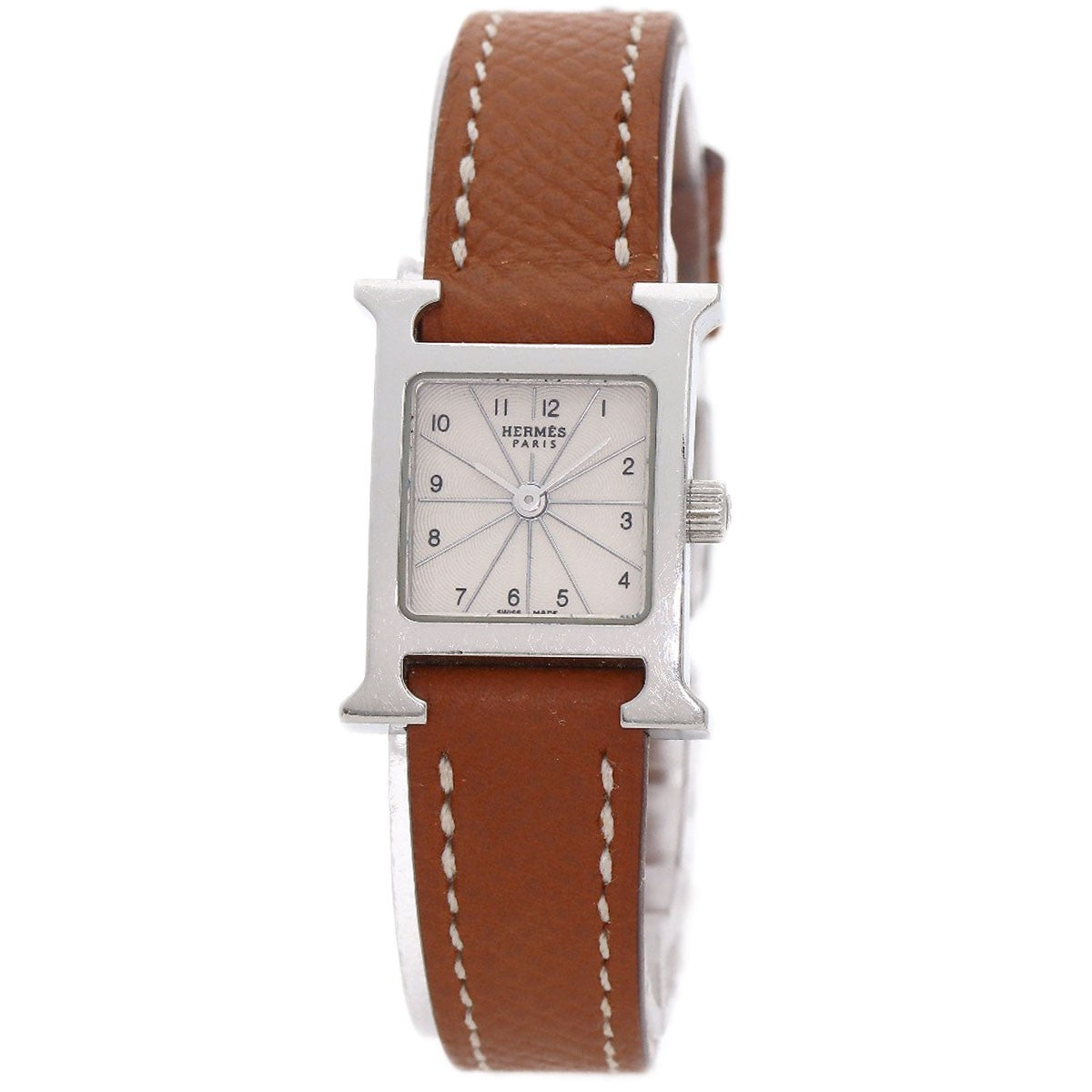 Hermes H Watch Mini Watches Hh1.110 Stainless Steel/Leather