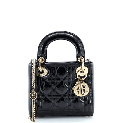 Christian Dior Lady Dior Chain Bag Cannage Quilt Patent Mini