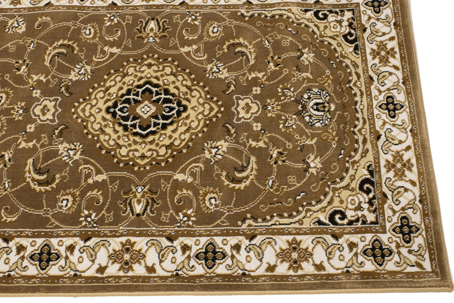 Classic Brown Floral Vintage Style 3x12 Machine Made Oriental Rug Runner