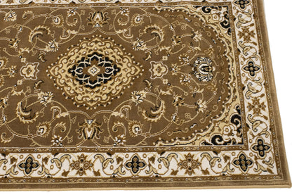 Classic Brown Floral Vintage Style 3x12 Machine Made Oriental Rug Runner