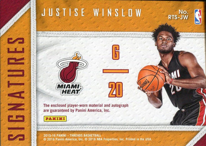 Justise Winslow Autographed 2015-16 Panini