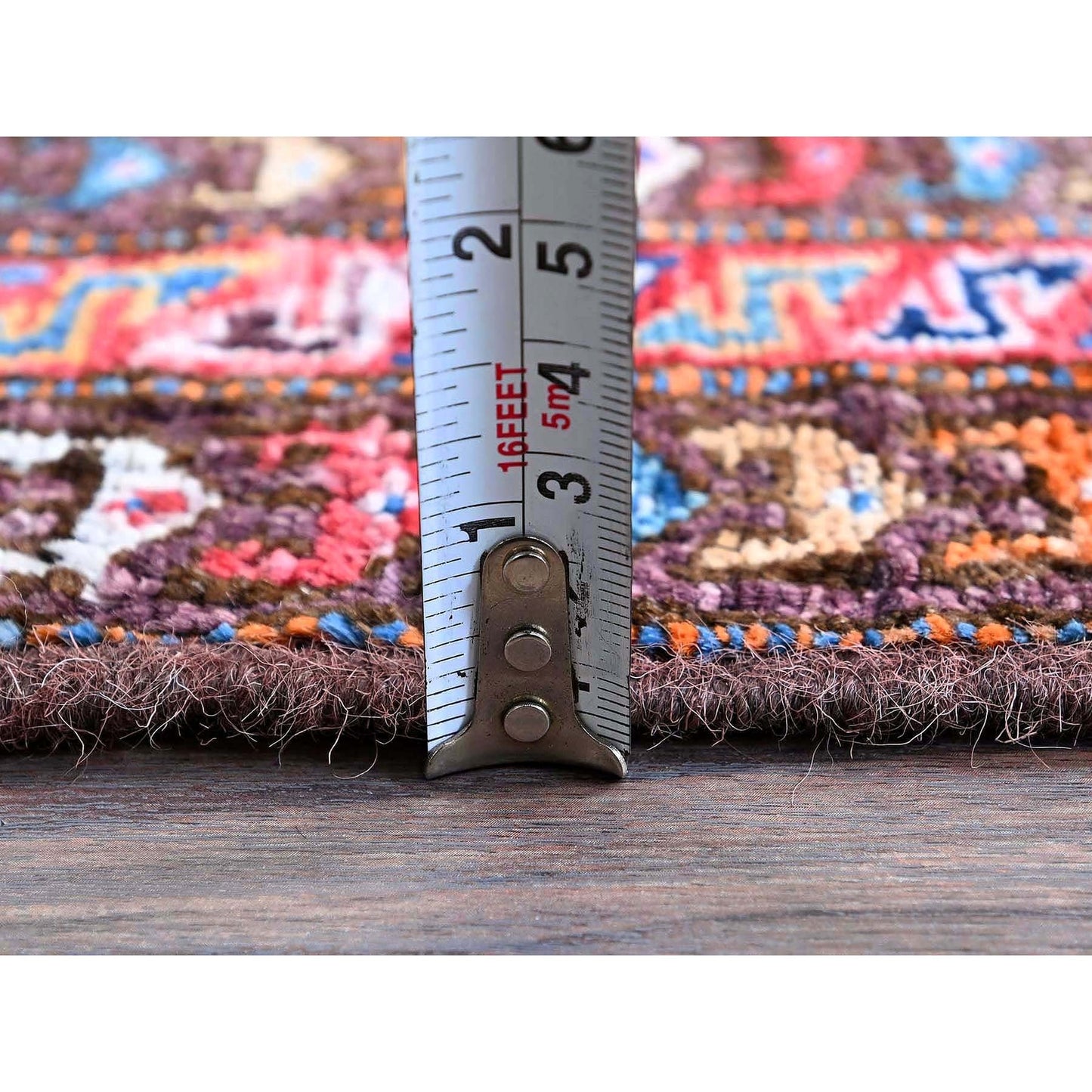 2'10"X4'9" Blue Afghan Caucasian Design Revival Hand Knotted Soft Wool Rug