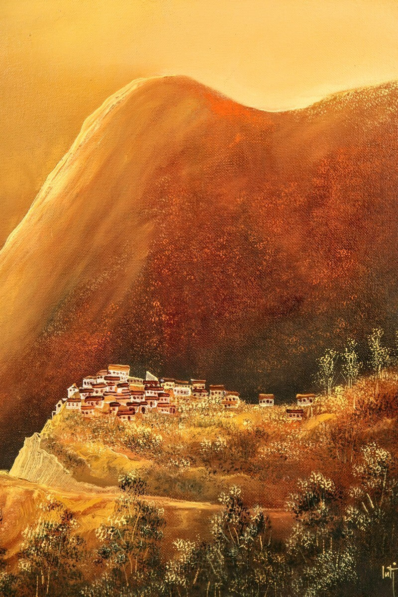 Oil painting Original Saliendo 1999 Pazmio Cruz Inti de Alaus