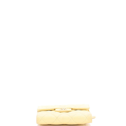 Chanel Cc Compact Classic Flap Wallet Quilted Caviar