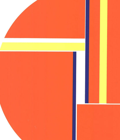 Ilya Bolotowsky Orange Tondo Signed " Serigraph Contemporary
