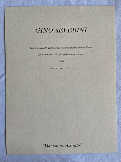 Gino Severini - Venice Biennale 1968 Limited Numbered Coa