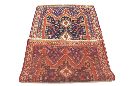 Vintage Geometric Design Oriental Rug Farmho