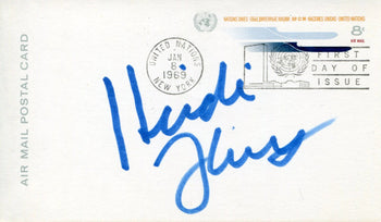 Heidi Fleiss Autographed Air Mail Postal Card (Jsa)