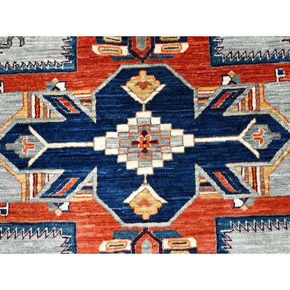 10'X10' Krypton Gray Caucasian Design Hand Knotted 200 Kpsi Wool Rug