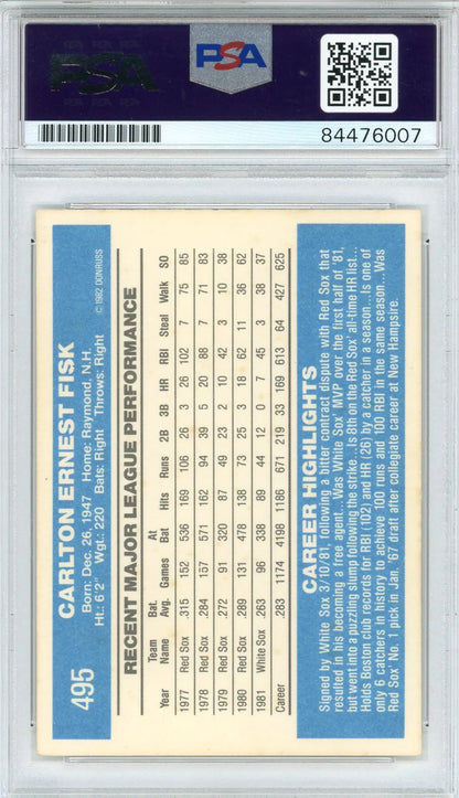 Carlton Fisk Autographed 1982 Donruss Card (Psa)