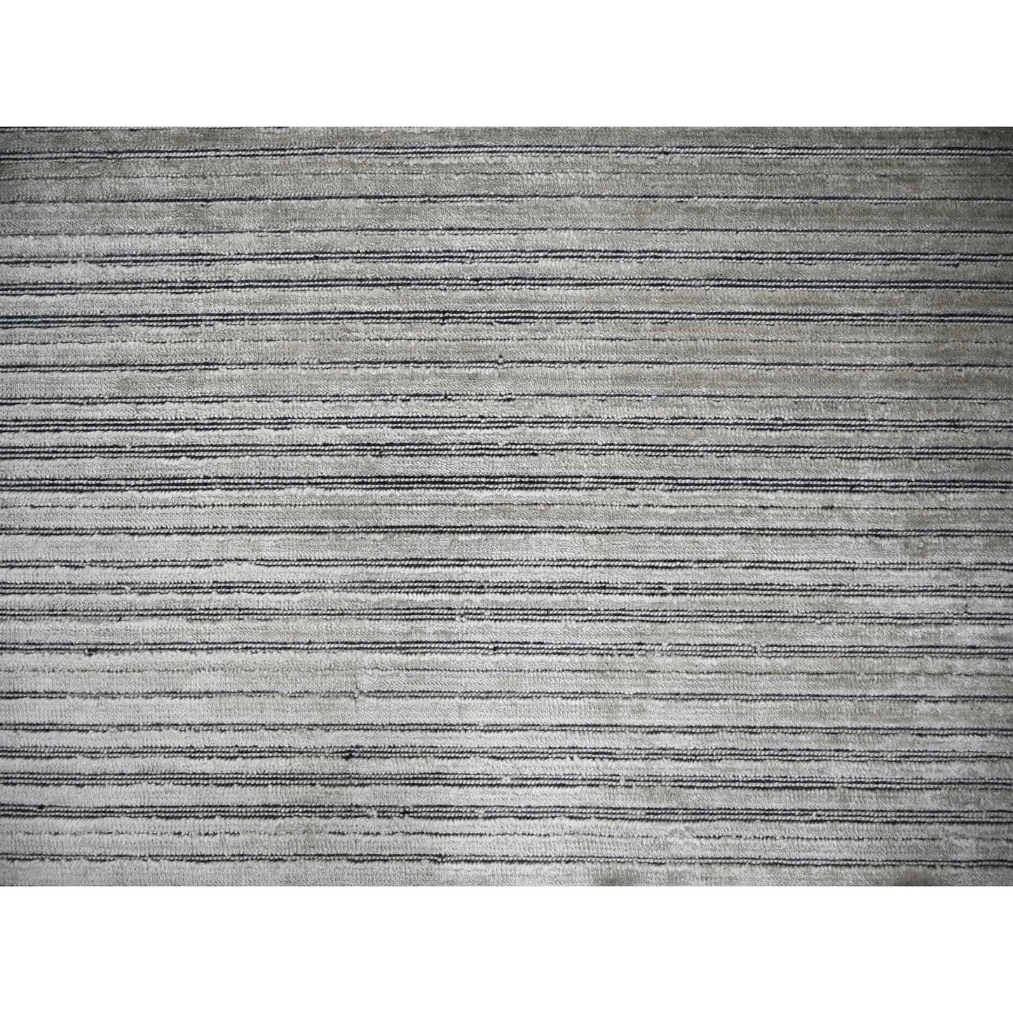 10'X14' Taupe Modern Textured Design Wool & Silk Hand Loomed Oriental Rug