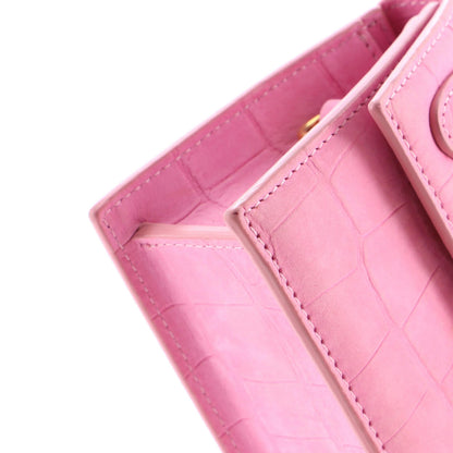 Jacquemus Le Chiquito Bag Crocodile Embossed Suede Long