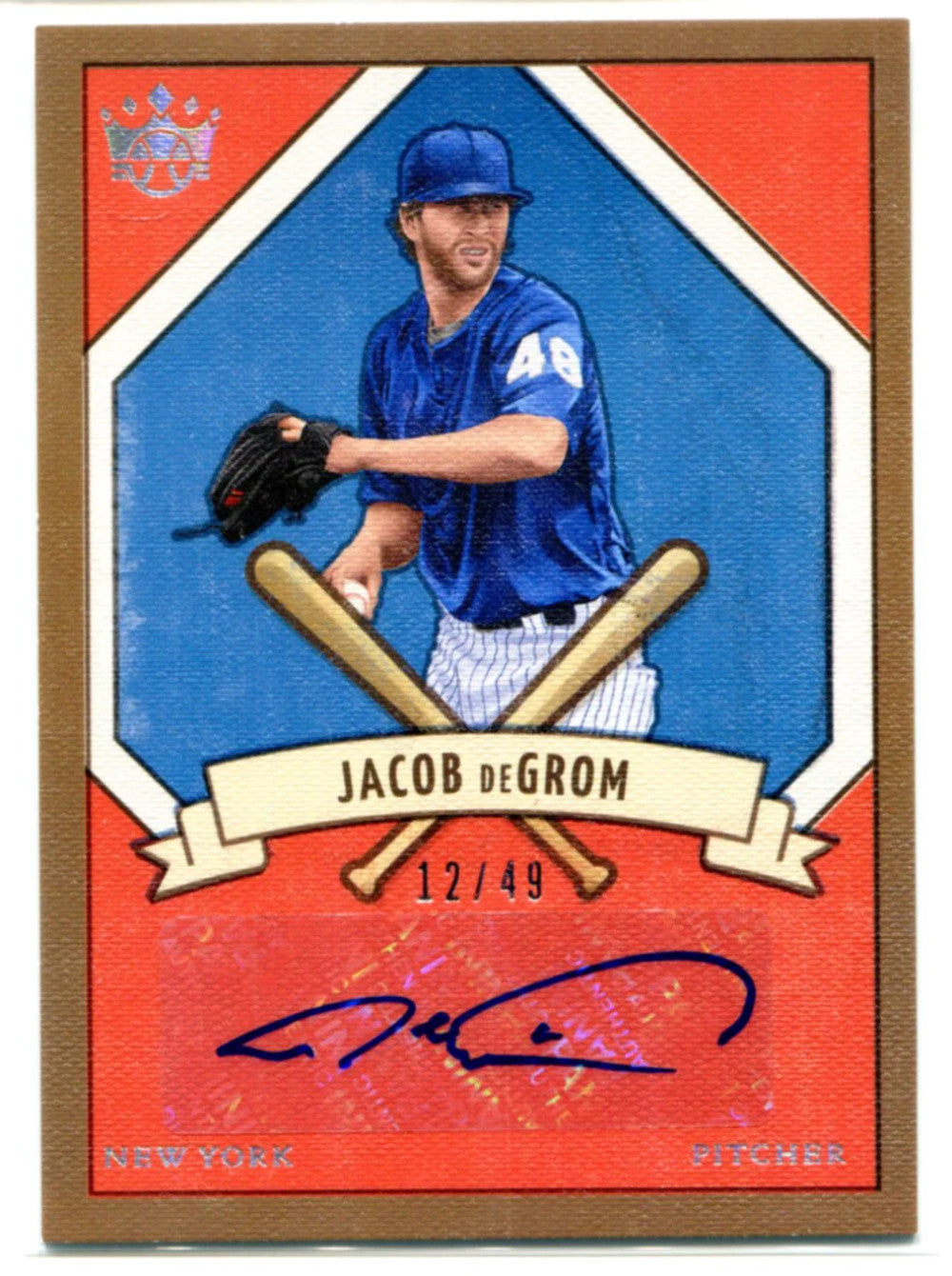 Jacob Degrom Autographed 2019 Panini Diamond Kings Card #205S-Jd