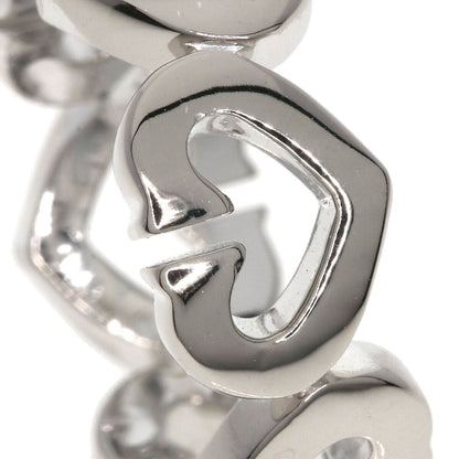 CARTIER   Ring C Heart Diamond # 48 K18 White Gold