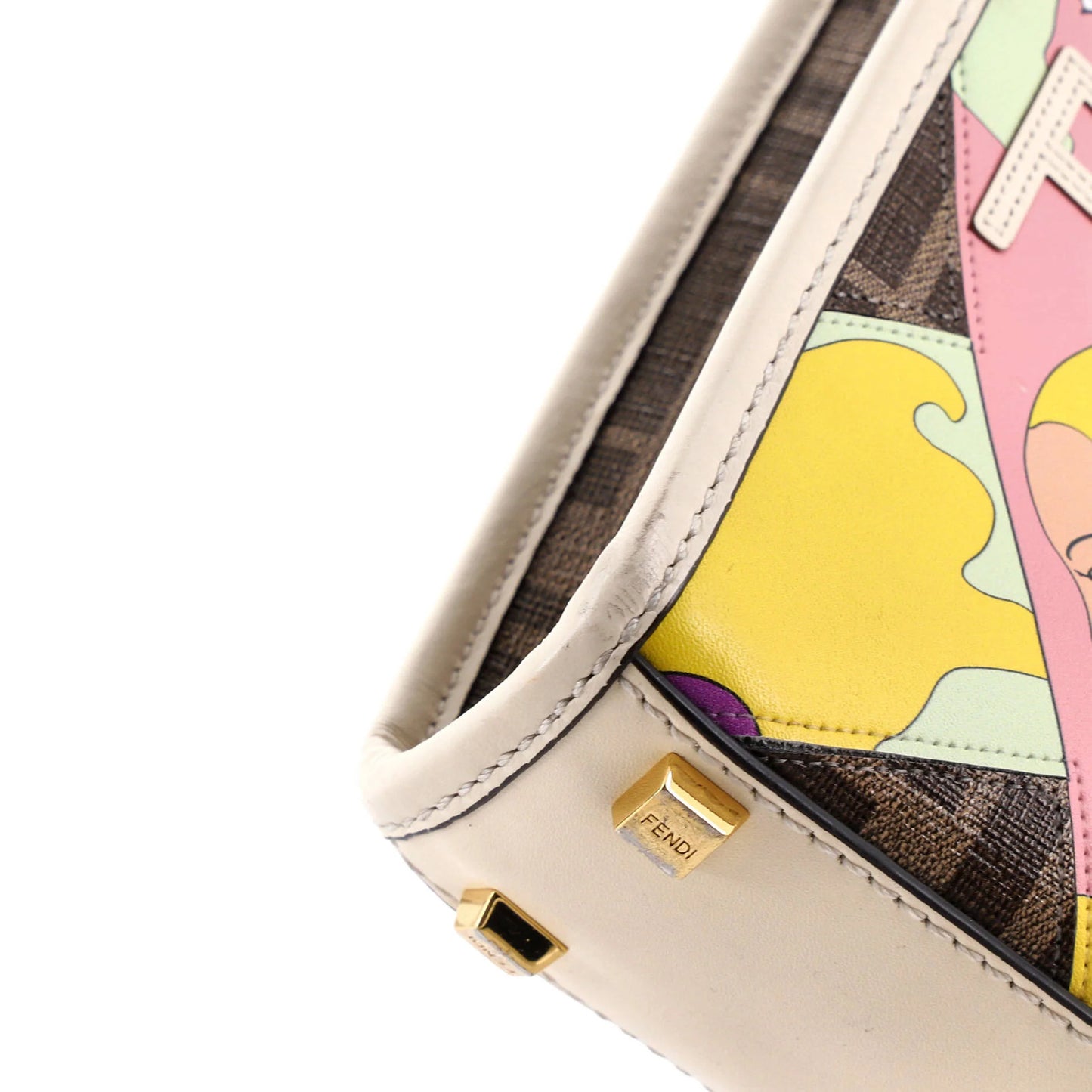 Fendi Sunshine Shopper Tote Printed Zucca Coated Canvas Mini