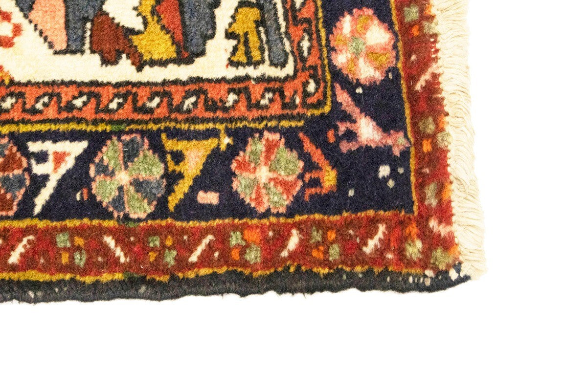 One-Of-A-Kind Vintage Floral Oriental Rug 3X5 Ft