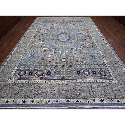 10'X14'3" Gray 14Th Century Mamluk Dynasty Hand Knotted Wool Oriental Rug
