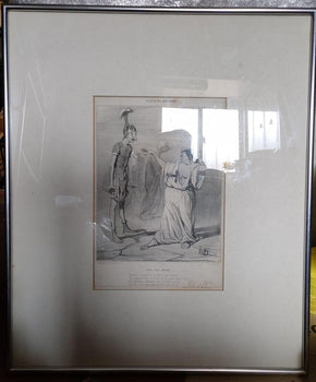 Honore Daumier Lithograph 1842 Ne Aux Enfers  Le