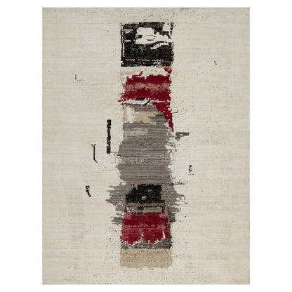 9'X12' White Modern Lori Buft Gabbeh 100% Wool Hand Knotted Oriental Rug