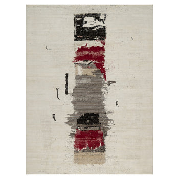 9'X12' White Modern Lori Buft Gabbeh 100% Wool Hand Knotted Oriental Rug