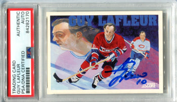 Guy Lafleur Autographed 1991 Score Card (Psa)