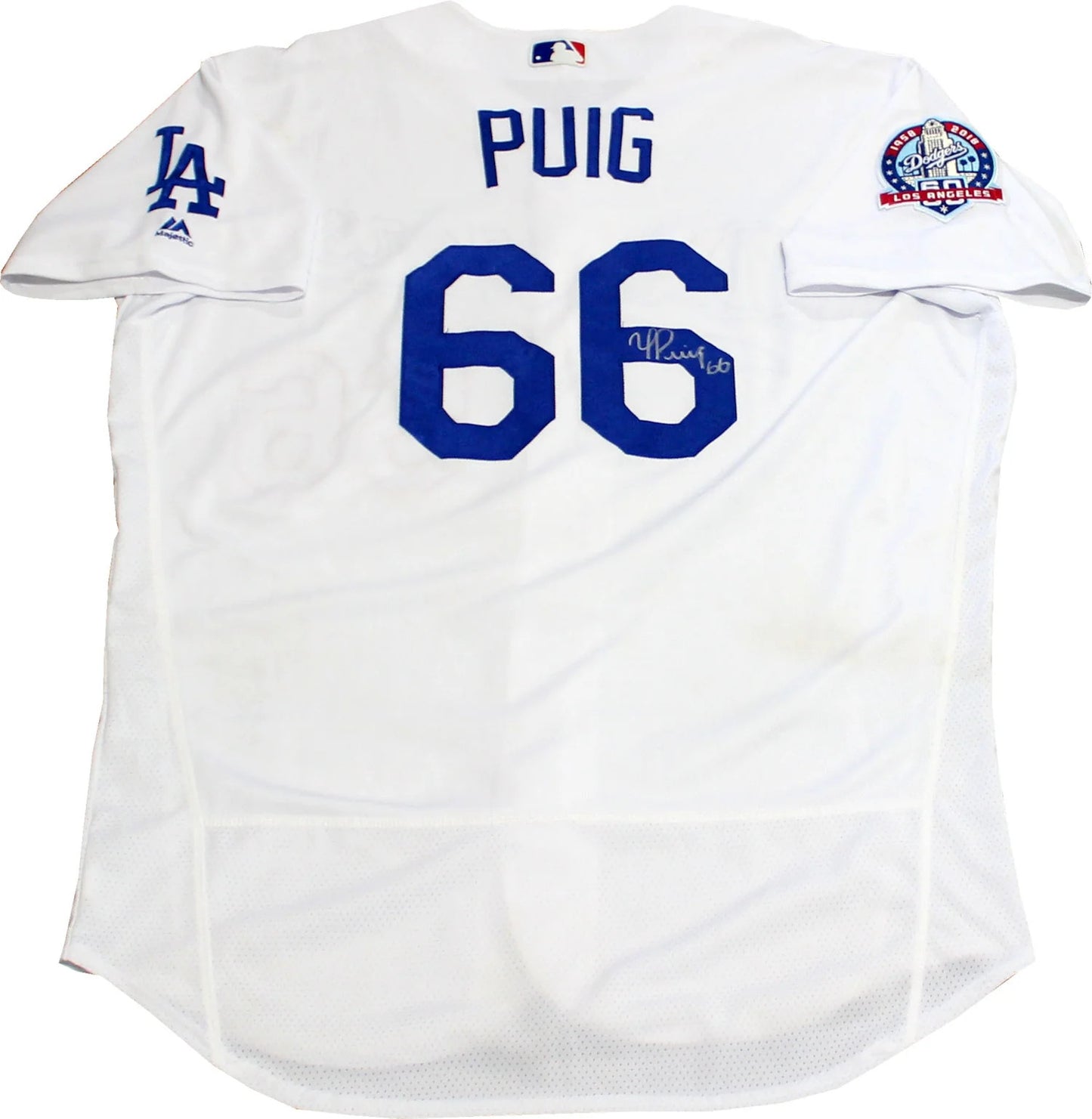 Yasiel Puig Autographed Game Used Los Angeles Dodgers Jersey (Mlb)
