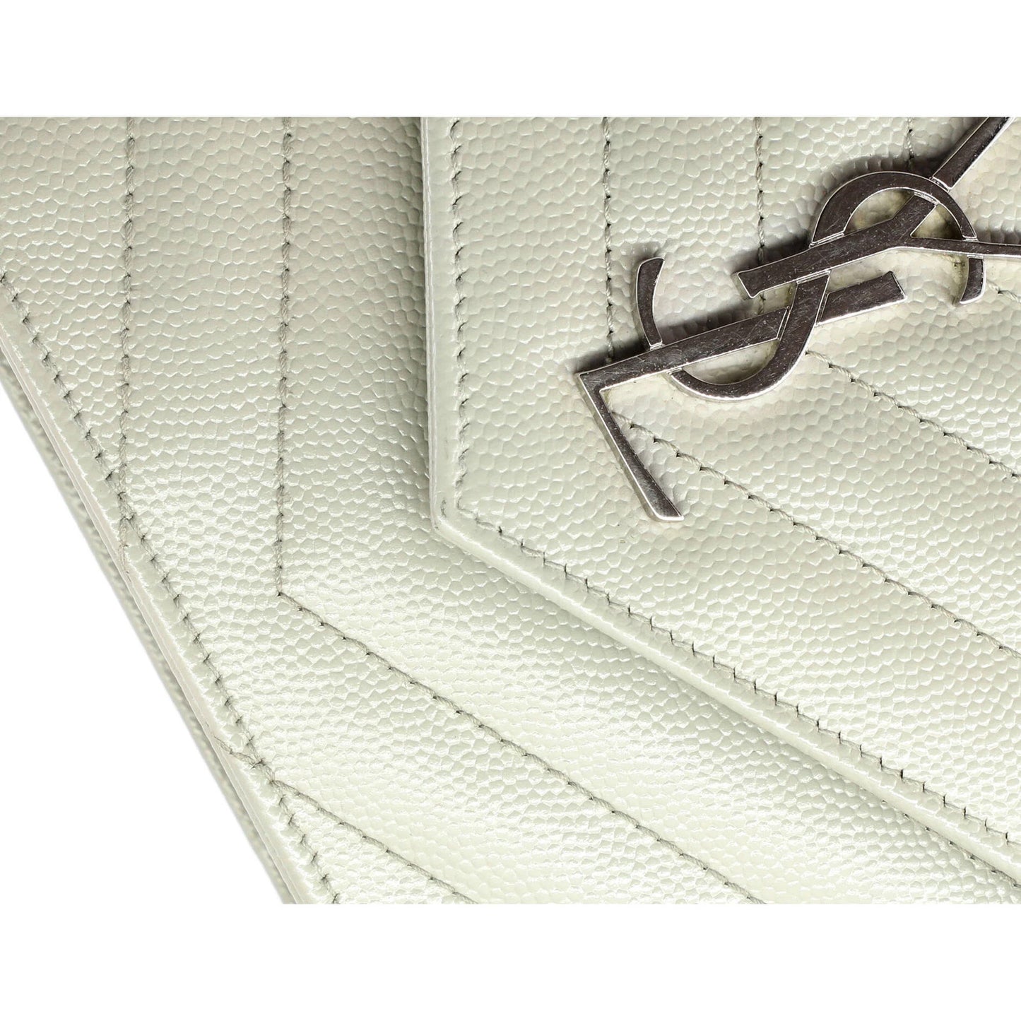 Saint Laurent Classic Monogram Wallet On Chain Matelasse Chevron Leather Small