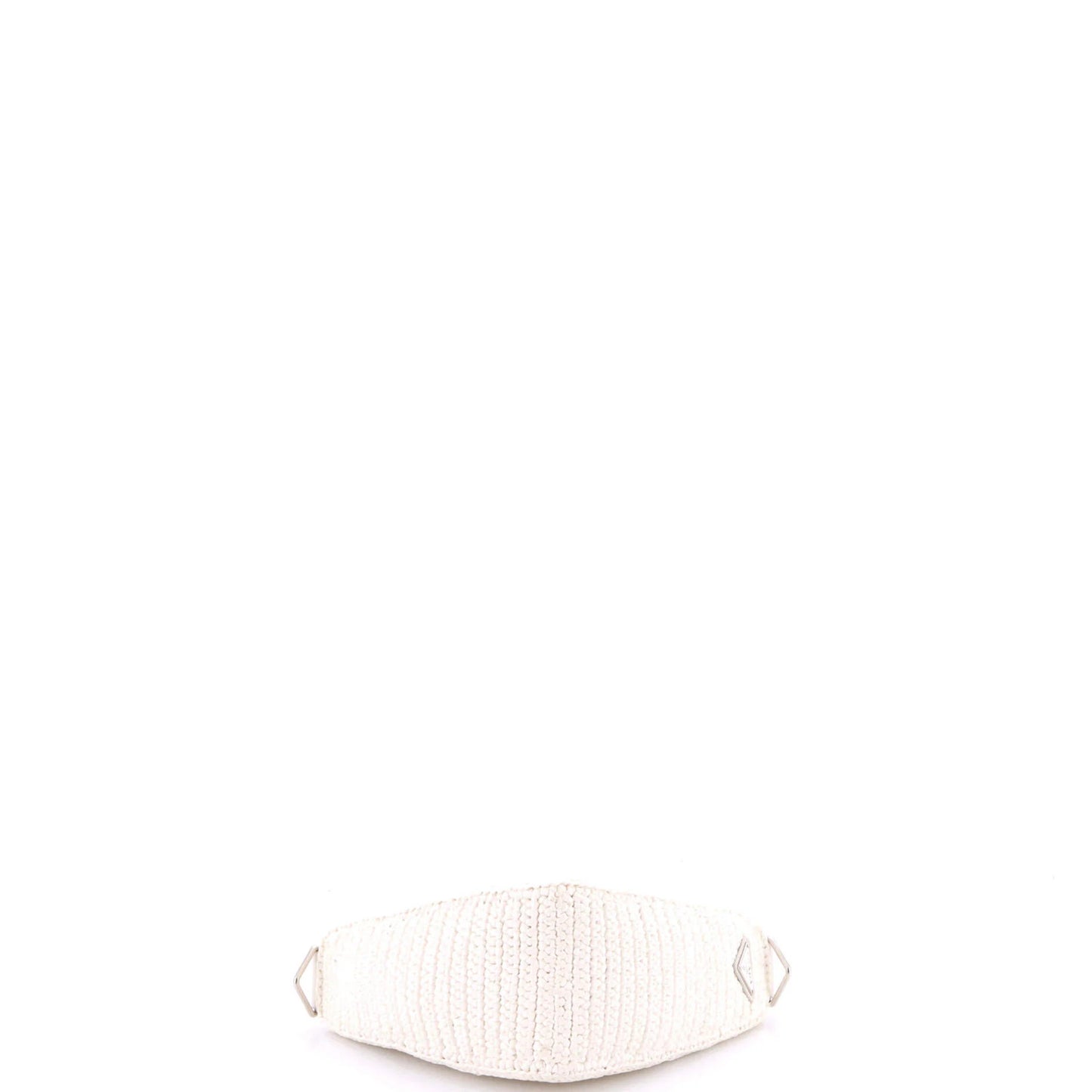 Prada Triangle Logo Zip Crossbody Bag Crochet Raffia Small