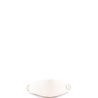 Prada Triangle Logo Zip Crossbody Bag Crochet Raffia Small