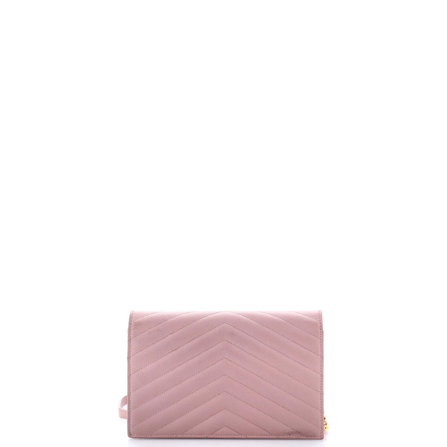Saint Laurent Classic Monogram Wallet On Chain Matelasse Chevron Leather Small