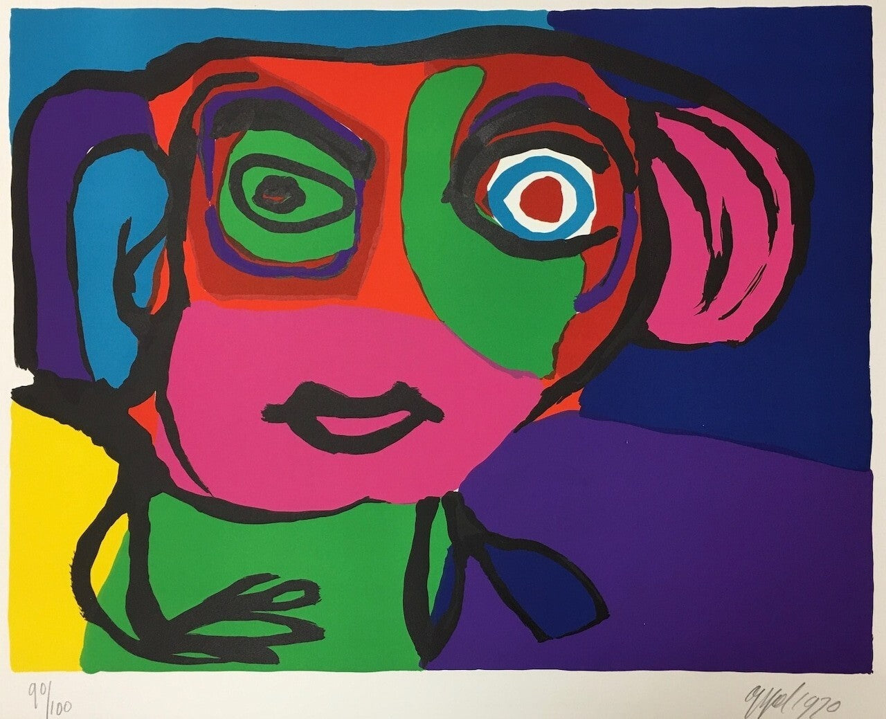 Karel Appel personages 70 smile again edition autograph 90/ 100 1970