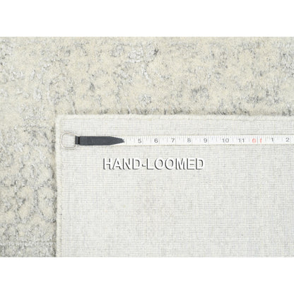 2'6"X10'1" Beige Hand Loomed Wool Silk Fine Jacquard Oriental Runner Rug