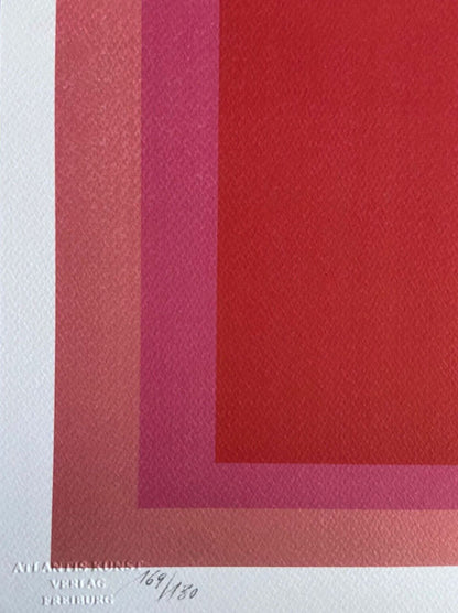 Josef Albers Lithograph Coa Numbered Signed Op (Piet Mondrian)