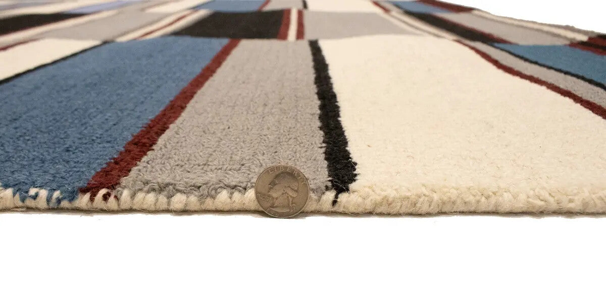 Hand-Tufted Modern Rug Plush 5X8 Multicolored
