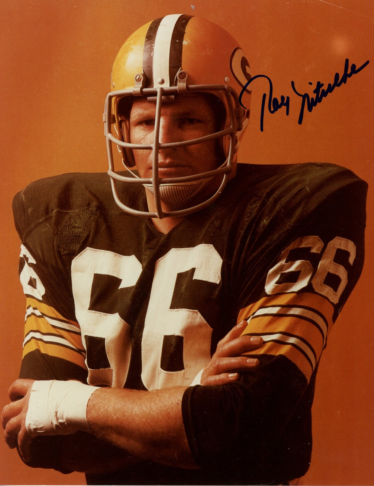 Ray Nitschke Hof Signed 8X10 Photo Green Bay Packers Psa/Dna 186339