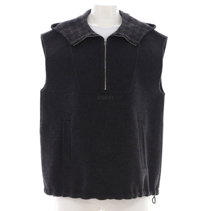 Blend Gucci Women's Logo Zip Hooded Vest Wool