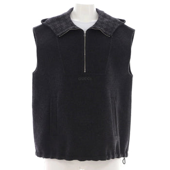 Blend Gucci Women's Logo Zip Hooded Vest Wool