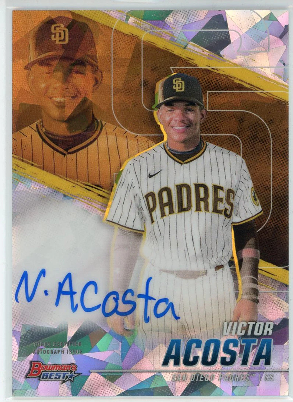 Victor Acosta Autographed 2021 Bowman'S Best Refractor Card #B21-Va