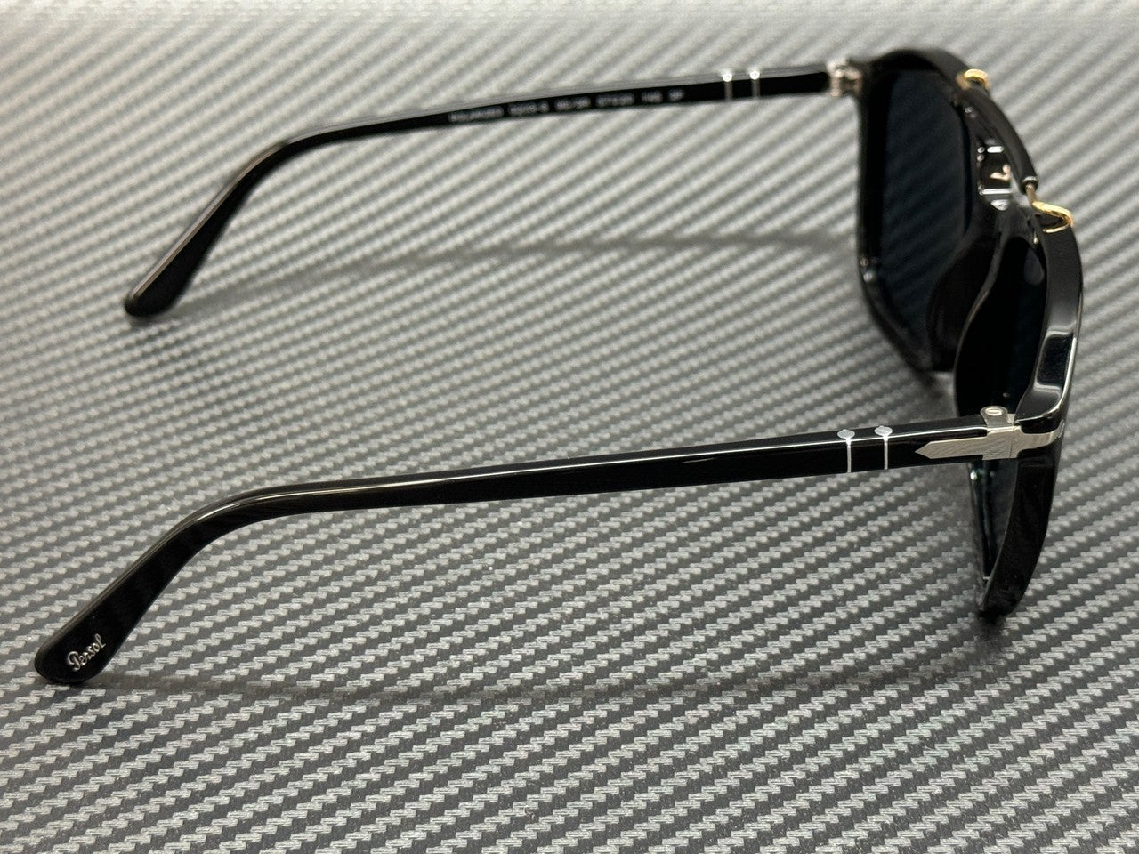PERSOL PO0203S 95 3R Black Blue Polarized Unisex 55 mm Sunglasses