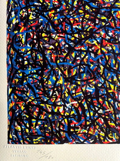 Sol Lewitt Lithograph Coa Hand Signed Numbered Stamp