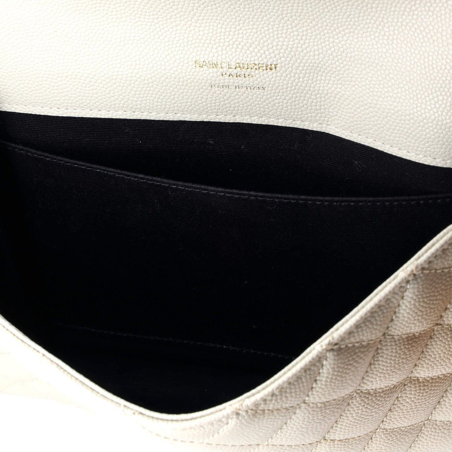 Saint Laurent Classic Monogram Envelope Wristlet Clutch Mixed Matelasse Leather