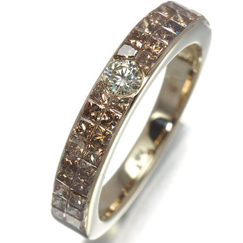 Brown Diamond 0.10Ct/1.10Ct Ring 18K 750 Brown