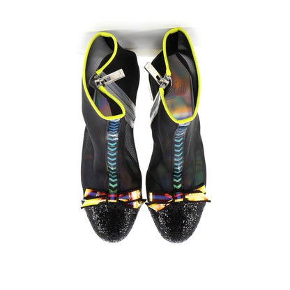 Christian Louboutin Women'S Checkypoint Booties Mesh And Patent 55