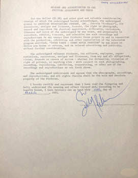 Sally Kellerman Autographed Contract (Jsa)