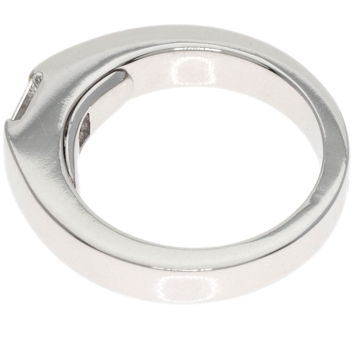 CARTIER   Ring Tank Diamond #44 K18 White Gold