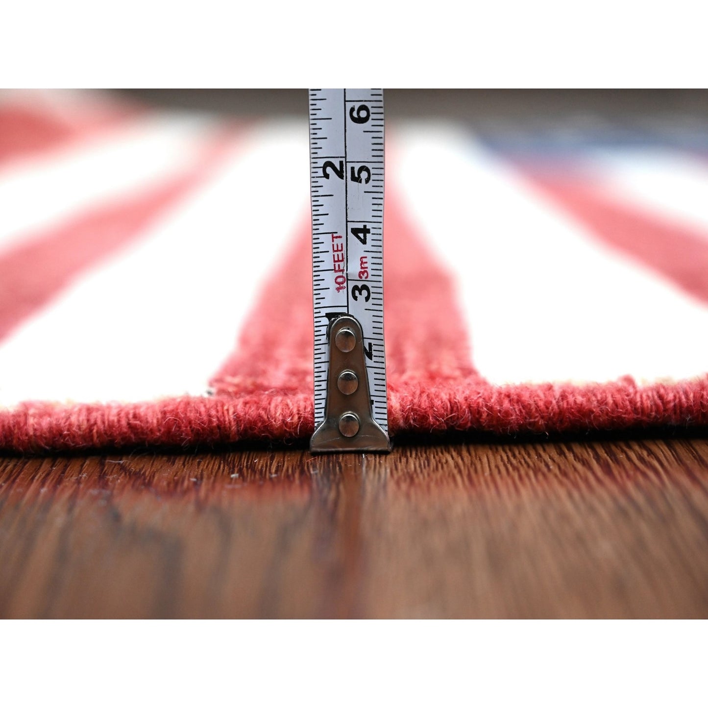 2'6"X4' Red Wall Hanging American Flag Hand Knotted All Wool Peshawar Rug