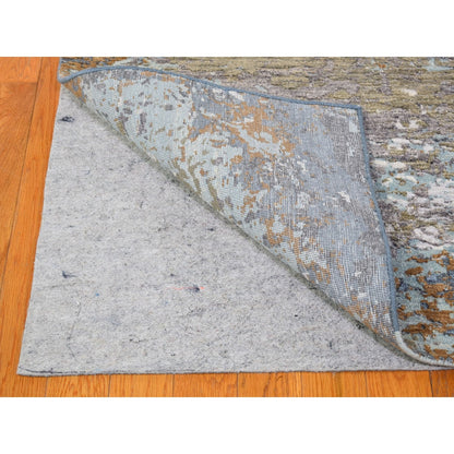 8'1"X10' Blue Wool Farsian Knot With Abstract Design Hand Knotted Rug
