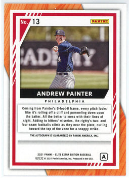 Andrew Painter Autographed 2021 Panini Elite
